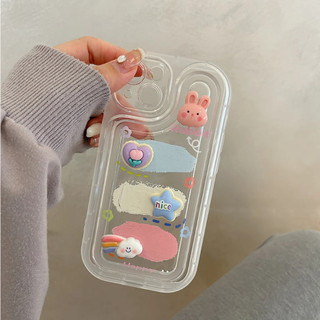 Ốp lưng iphone trong suốt chống sốc rabbit happy cute dành cho ip 6/6s/7/8 plus/x/xs/xr/11/12/13/14/15/16 pro max xx1055
