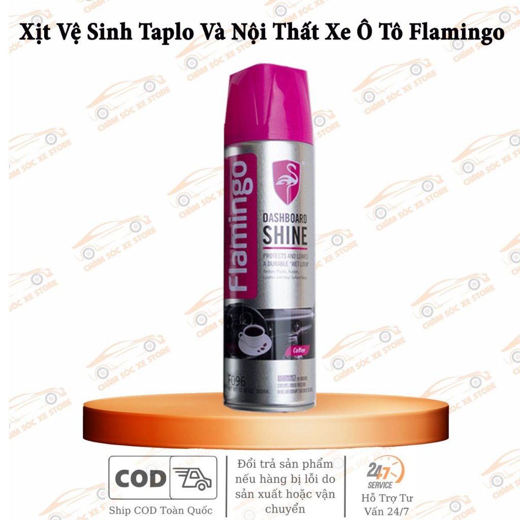 Chai Xịt Vệ Sinh Taplo Và Nội Thất Xe Ô Tô Flamingo Hương Cà Phê F096