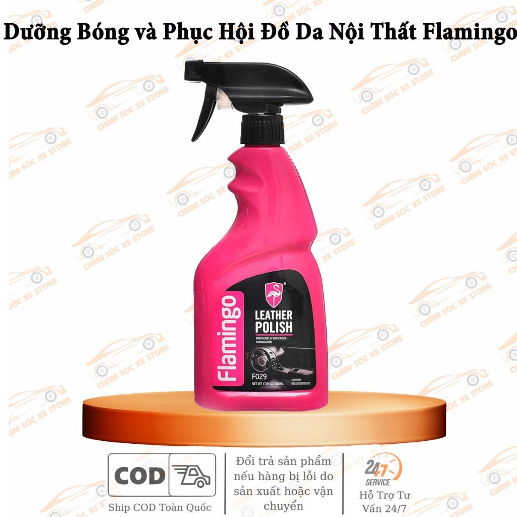 Kem Dưỡng Bóng và Phục Hội Đồ Da Nội Thất Cao Cấp Flamingo F029 500ml