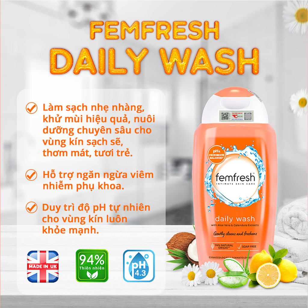 Ảnh DDVS Femfresh Daily Intimate Wash + Xịt Thơm Mát Femfresh Deodorant Active 250ML 4
