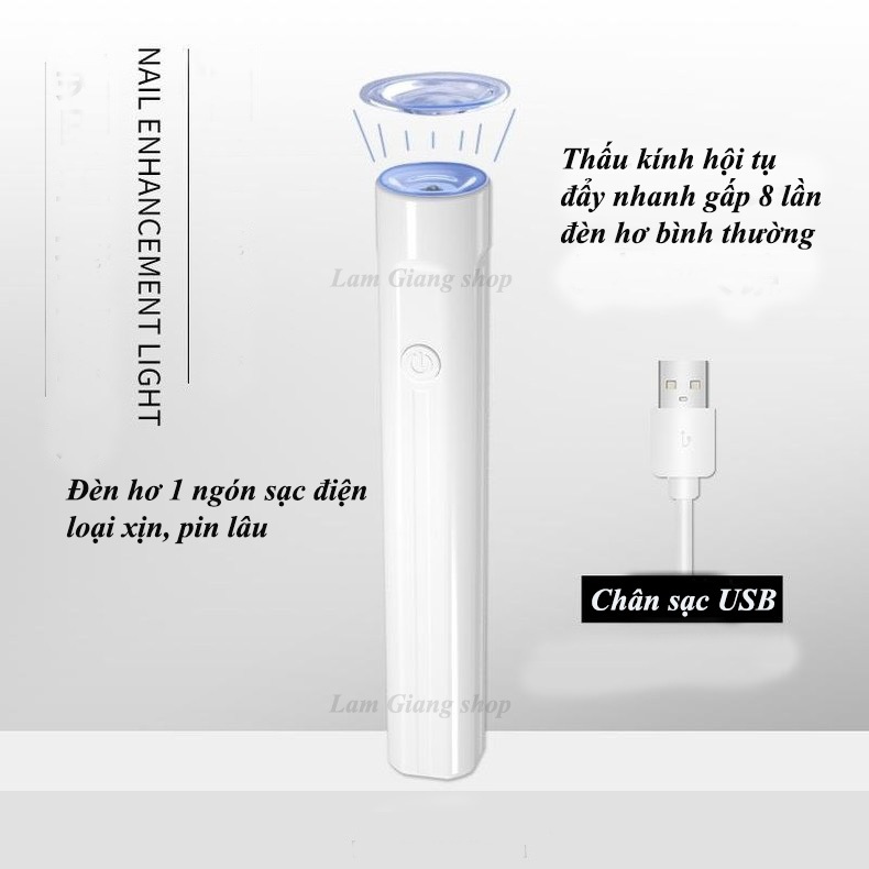 Máy hơ, đèn hơ UV mini 1 ngón siêu xịn làm nails