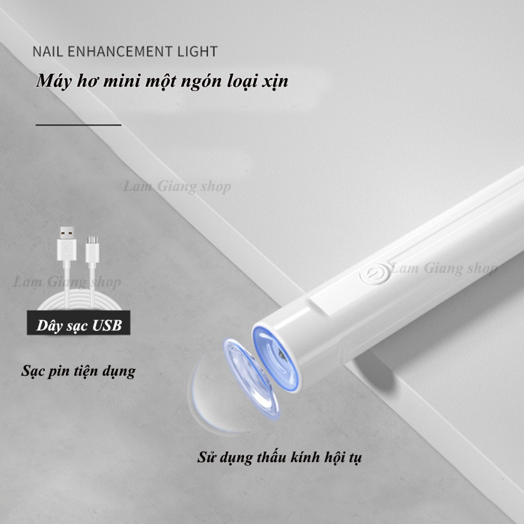 Máy hơ, đèn hơ UV mini 1 ngón siêu xịn làm nails