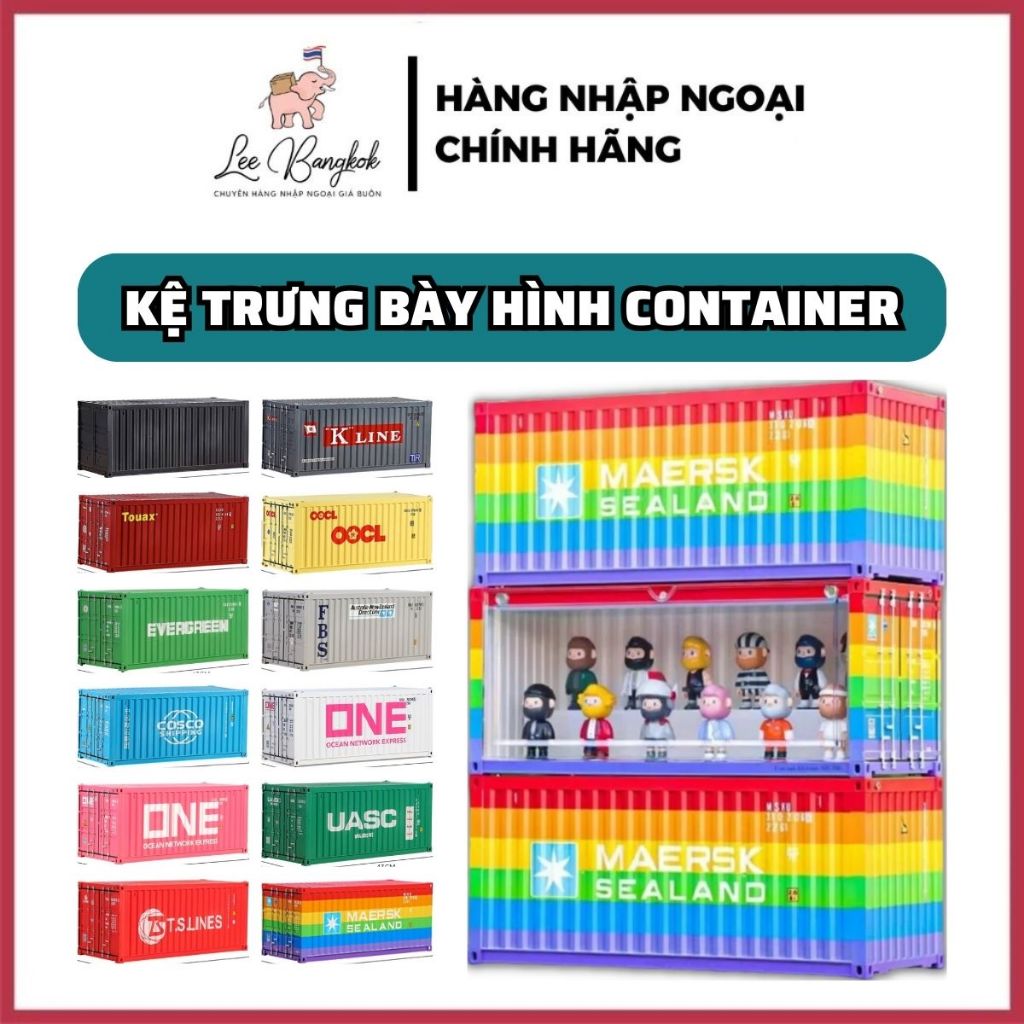 [HCM] Mô Hình Container 2 Tầng Trưng Bày Mô Hình Đồ chơi Popmart Có Đèn ...