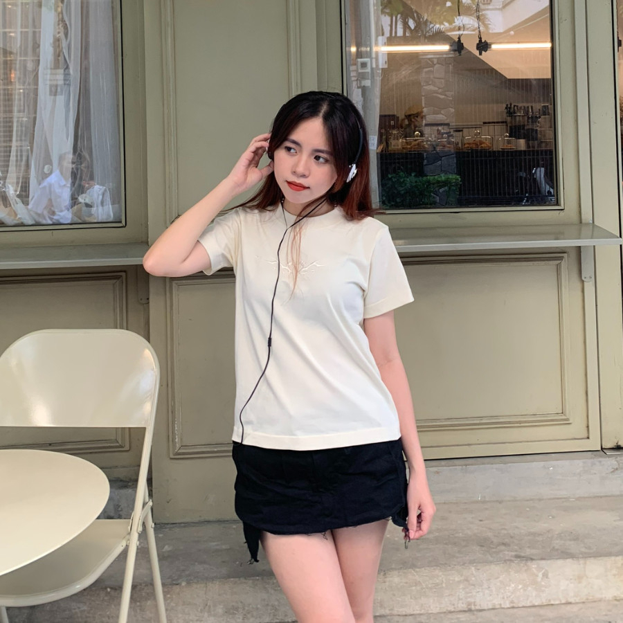 Áo Baby Tee Trơn Basic X Migcool áo Thun Nữ Trơn Basic 100 Cotton Dày