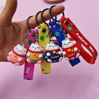 Móc chìa Khoá Mèo Thần Tài, Móc Khoá Keychain Mèo Dễ Thương