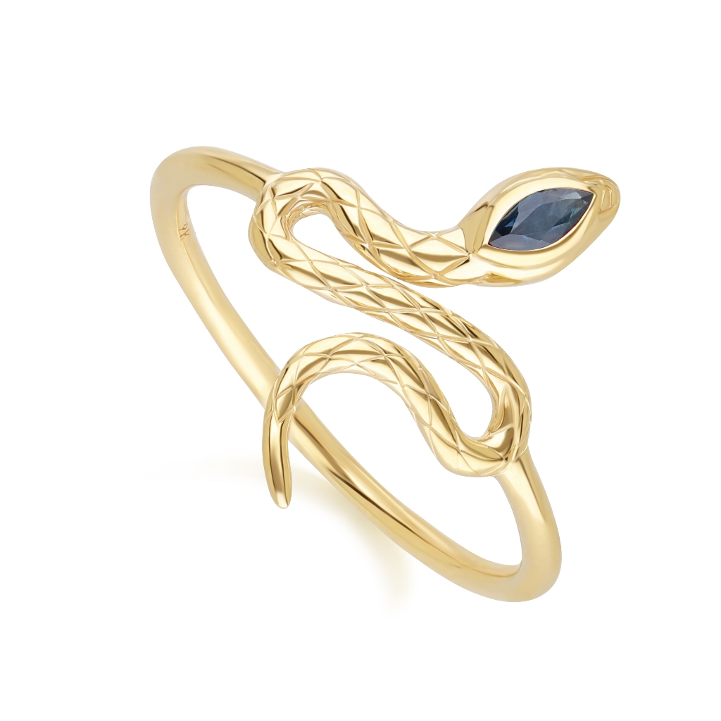 Ảnh PRIMA Nhẫn  9K - Đính Đá Blue Sapphire- BST Serpent - 132R8457-03 1