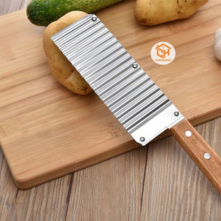 Dao Lượn Sóng Cắt Rau Củ Khoai Tây Hình Sóng Có Móc Treo Cam Homeware