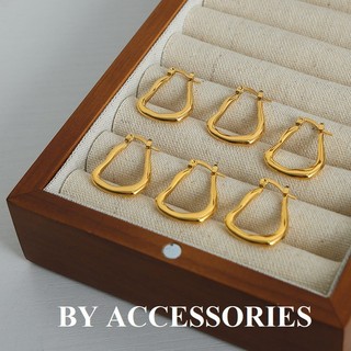 Bông tai nữ titan kiểu hình học bất định mạ vàng 18K thời trang cá tính không gỉ WE2332 BY ACCESSORIES