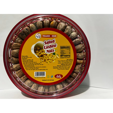 (Hộp tròn xếp hoa) Hạt điều rang muối 500g, hạt điều A Cồ, to đều, nguyên hạt - Hạt dinh dưỡng