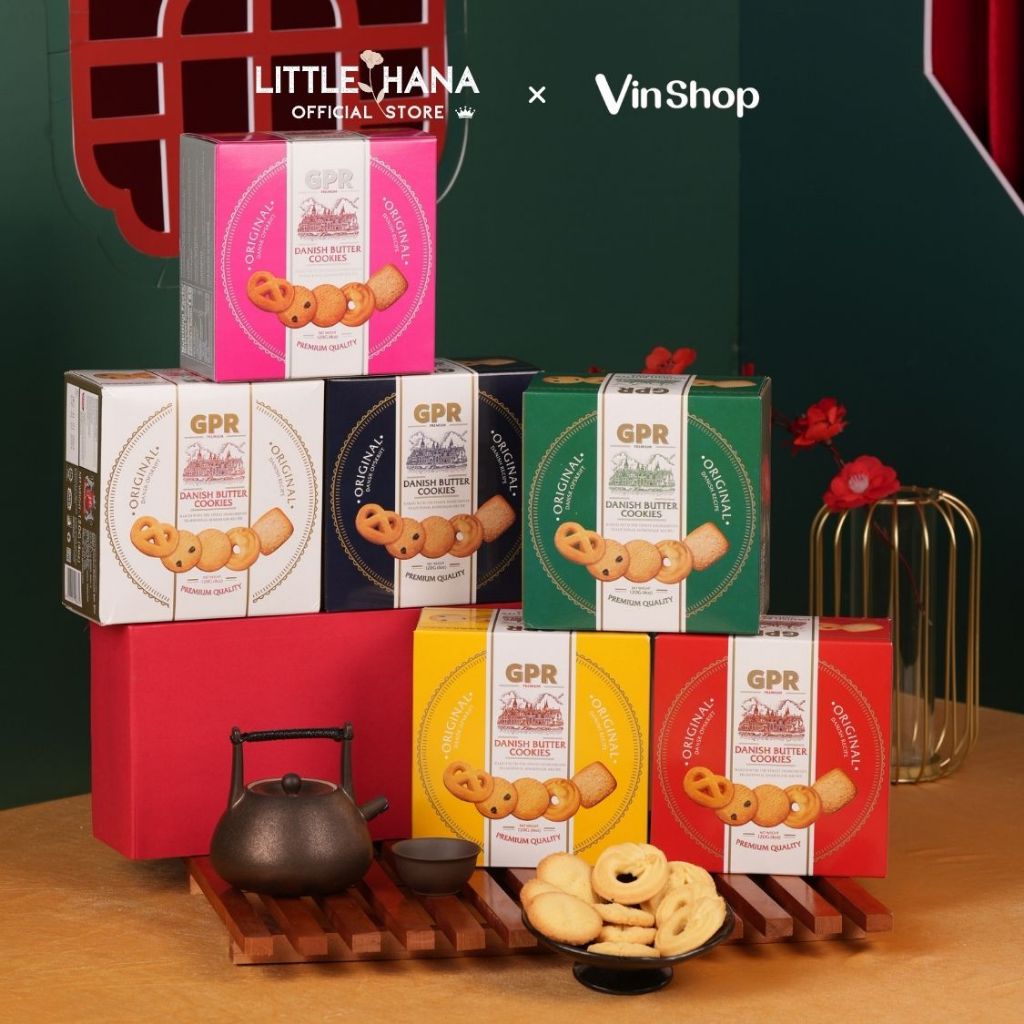 Bánh Quy Bơ Cao Cấp Danish Butter Cookies GPR Hộp Giấy 120G Màu Đỏ