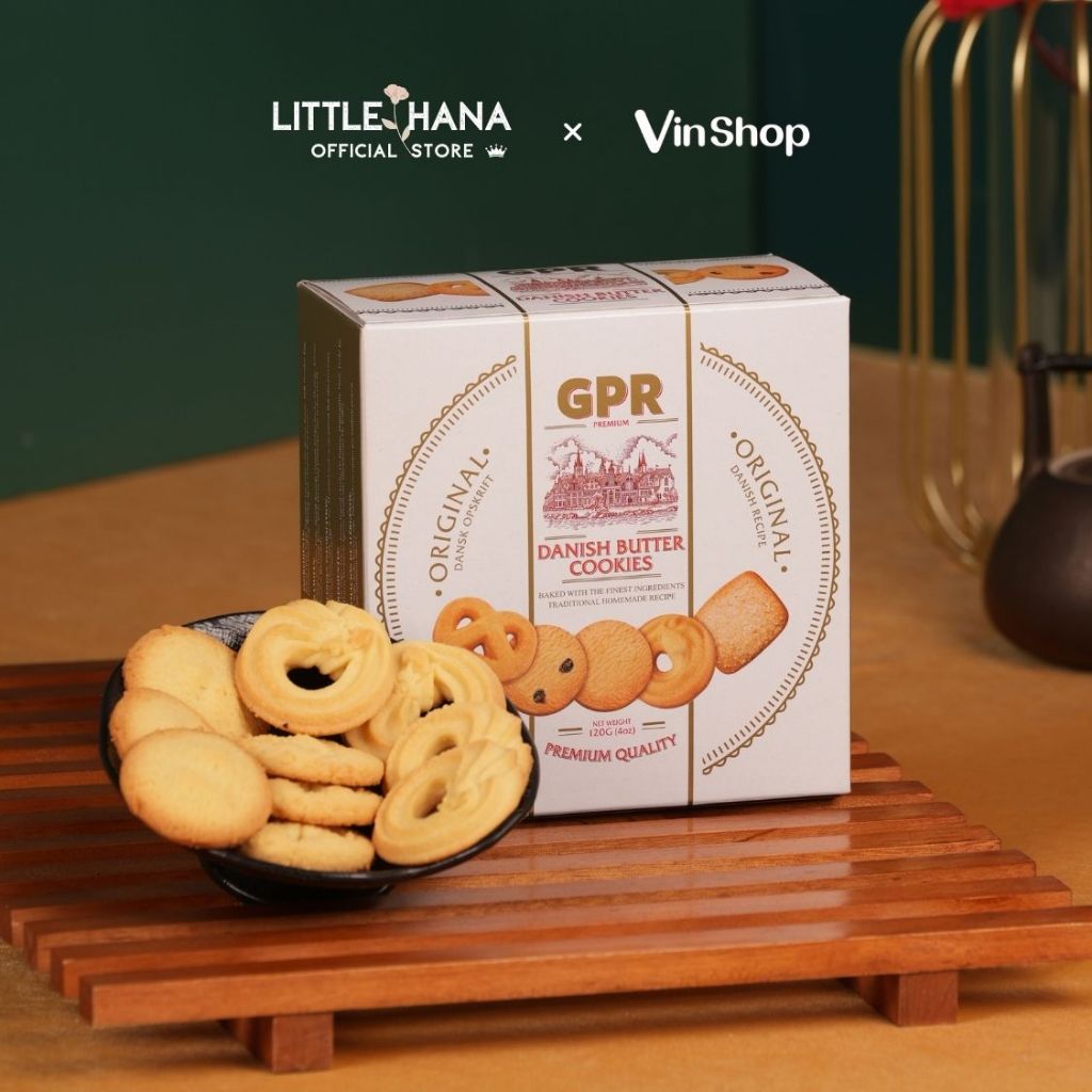 Bánh Quy Bơ Cao Cấp Danish Butter Cookies GPR Hộp Giấy 120G Màu Trắng