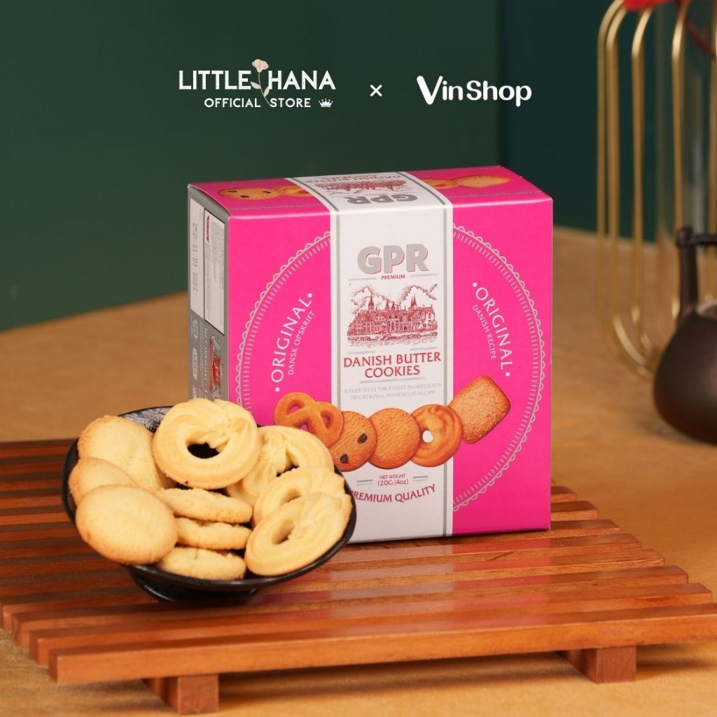 Bánh Quy Bơ Cao Cấp Danish Butter Cookies GPR Hộp Giấy 120G Màu Hồng