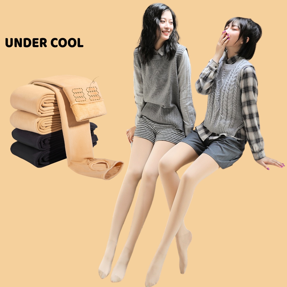 Quần tất giữ nhiệt nữ lót lông UNDERCOOL co dãn màu da đen siêu ấm mùa đông cực ấm đại hàn QT02