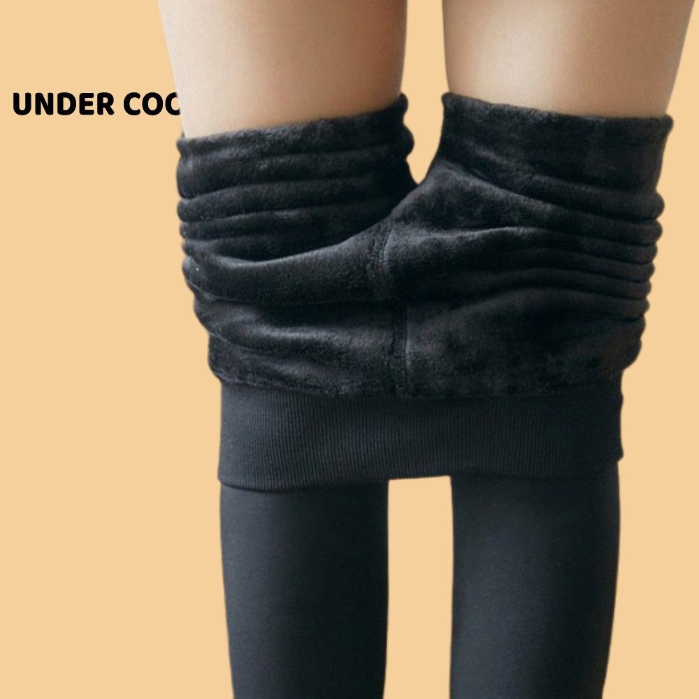 Quần tất giữ nhiệt nữ lót lông UNDERCOOL co dãn màu da đen siêu ấm mùa đông cực ấm đại hàn QT02