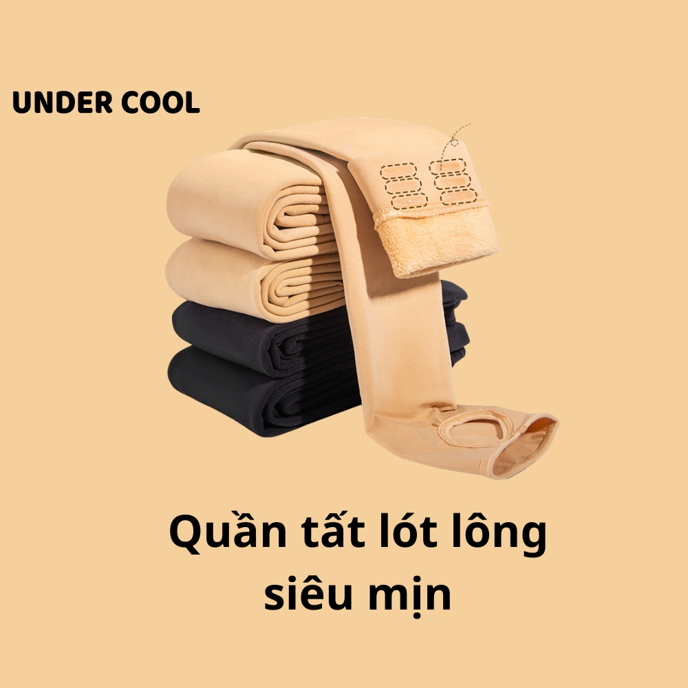 Quần tất giữ nhiệt nữ lót lông UNDERCOOL co dãn màu da đen siêu ấm mùa đông cực ấm đại hàn QT02