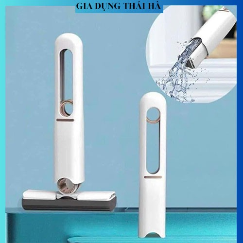 Cây  Lau Bàn Bếp Tự Vắt Thông Minh Mini 25cm, Bọt Biển Thấm Hút Đa Năng Gập Gọn Nhẹ Nhàng