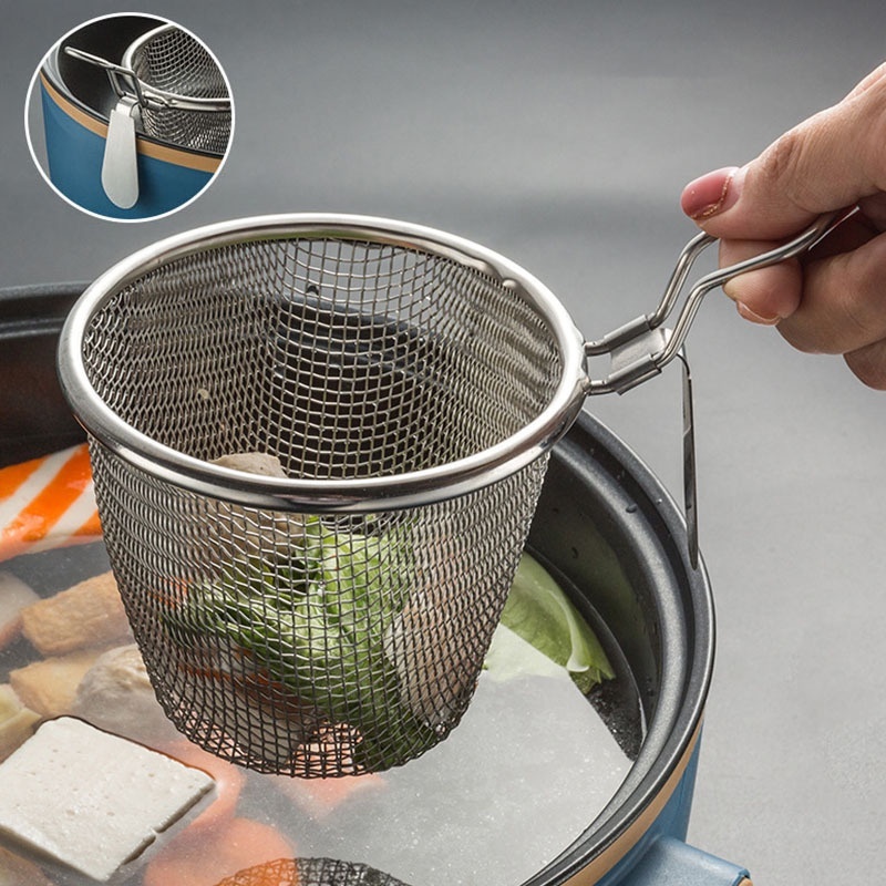 Giỏ Lưới inox Vớt Mì, Bún, Rau, Thức Ăn Nhúng Lẩu - Vợt Lưới Vớt Gia Vị ...