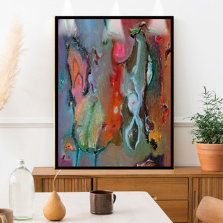 Tranh Treo Tường Trừu Tượng Sơn Dầu - Tranh Laminate Tráng Gương (60x90cm)