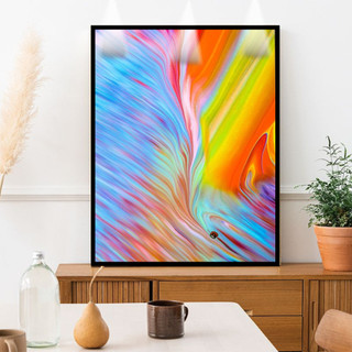 Tranh Treo Tường Trừu Tượng Sơn Dầu - Tranh Laminate Tráng Gương (60x90cm)