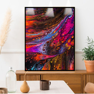 Tranh Treo Tường Trừu Tượng Sơn Dầu - Tranh Laminate Tráng Gương (60x90cm)
