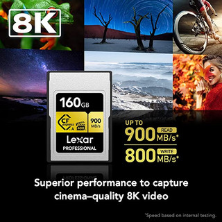 Thẻ nhớ CFexpress Type A 80GB/ 160GB/ 320GB Lexar cho máy ảnh/ máy quay, video 8K, tốc độ 900MB/s