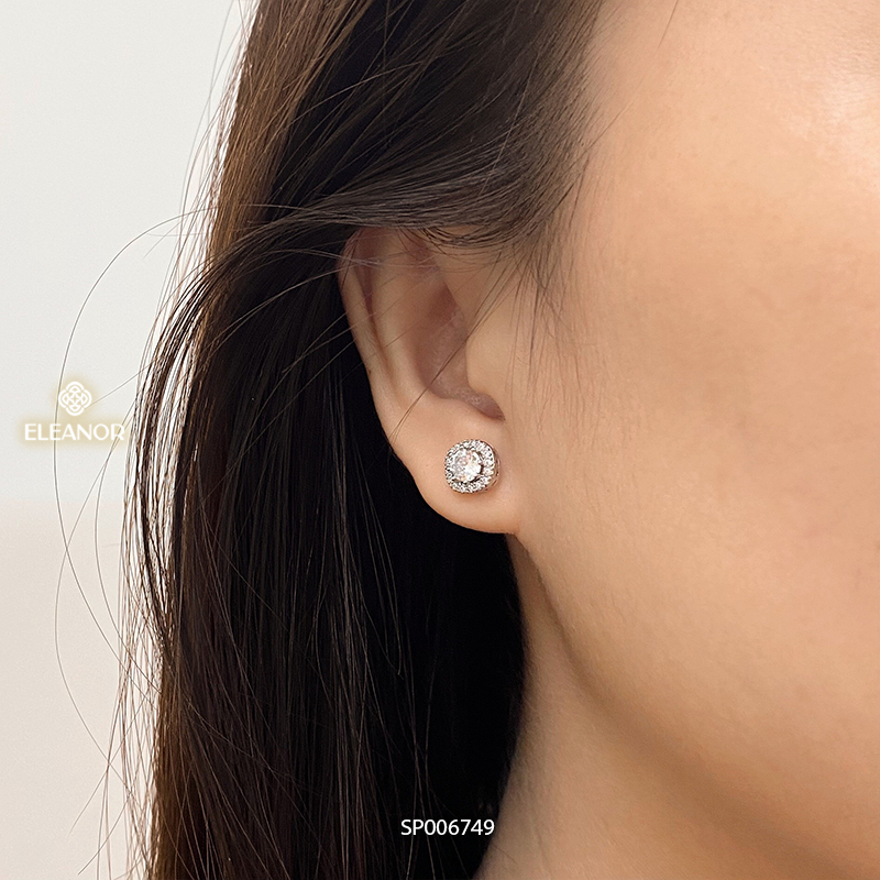 Bông tai nữ chuôi bạc 925 Eleanor Accessories nụ đính đá phụ kiện trang sức khuyên tai 4324