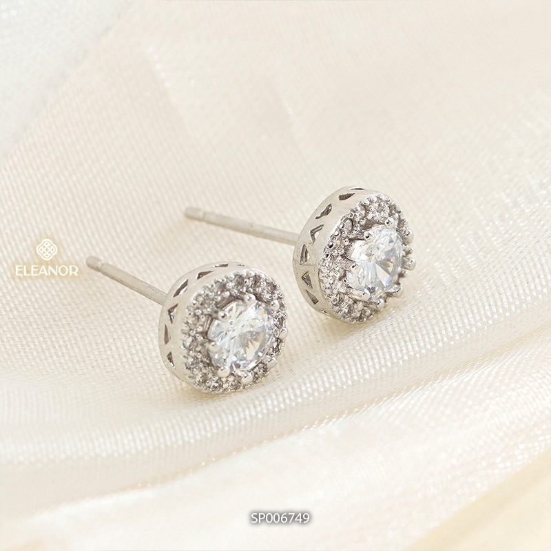 Bông tai nữ chuôi bạc 925 Eleanor Accessories nụ đính đá phụ kiện trang sức khuyên tai 4324