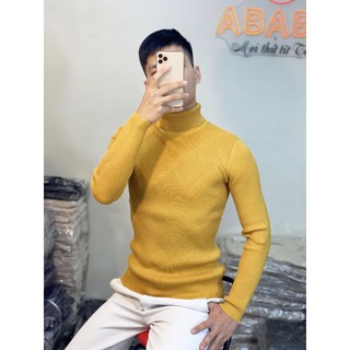 Áo len nam cổ lọ màu Vàng hàng Quảng Châu Cao Cấp ABABA lo-k055-vang