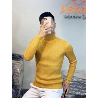 Áo len nam cổ lọ màu Vàng hàng Quảng Châu Cao Cấp ABABA lo-k055-vang