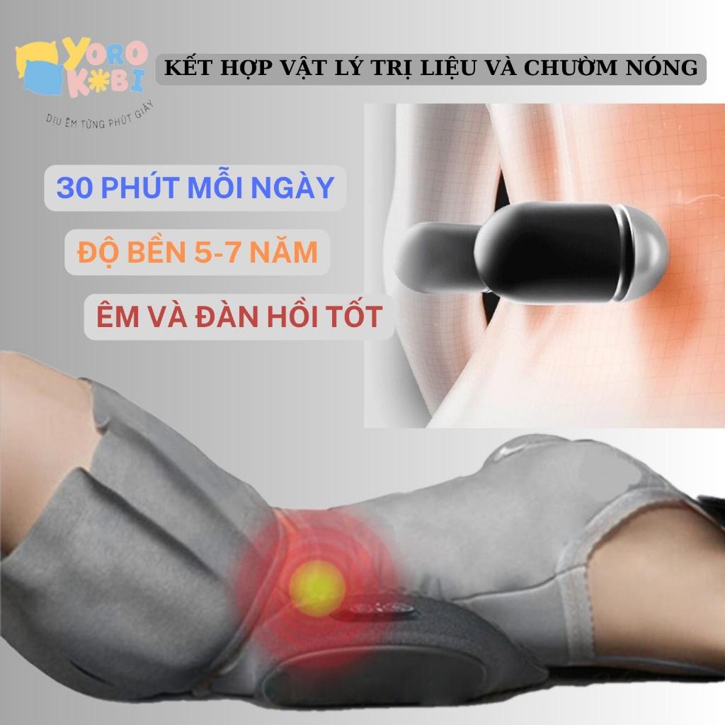 Gối kê lưng massage chườm nóng YOROKOBI, giúp giảm đau lưng thoát vị đĩa đệm, cao su non nguyên khối