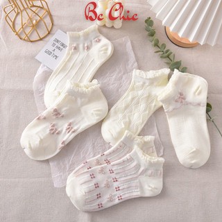 Set 5 tất nữ cổ ngắn / cổ cao hoạ tiết đáng yêu, tất vớ nữ ngắn cute dành cho nữ BC_CHIC LINGERIE