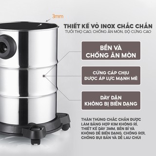 Máy hút bụi nhập khẩu FUJIHOME VC35 Dung tích lớn 35L, Công suất 1400W, Dùng cho gia đình, văn phòng