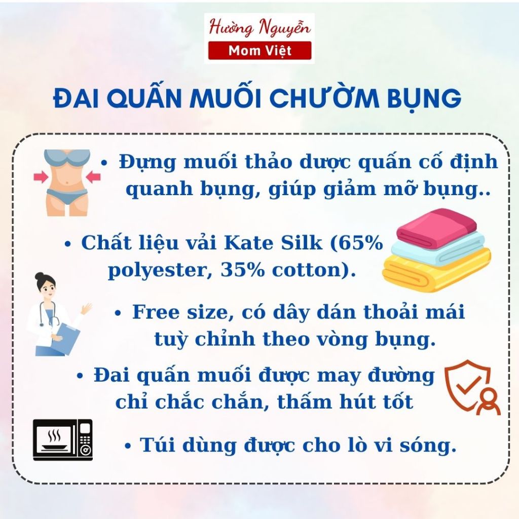 đai túi đựng muối chườm bụng sau sinh