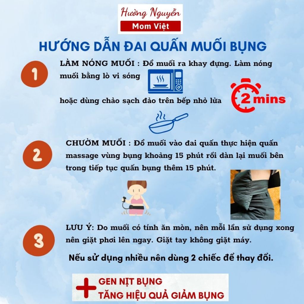 đai túi đựng muối chườm bụng sau sinh
