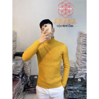 Áo len nam cổ lọ màu Vàng hàng Quảng Châu Cao Cấp ABABA lo-k055-vang