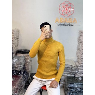 Áo len nam cổ lọ màu Vàng hàng Quảng Châu Cao Cấp ABABA lo-k055-vang