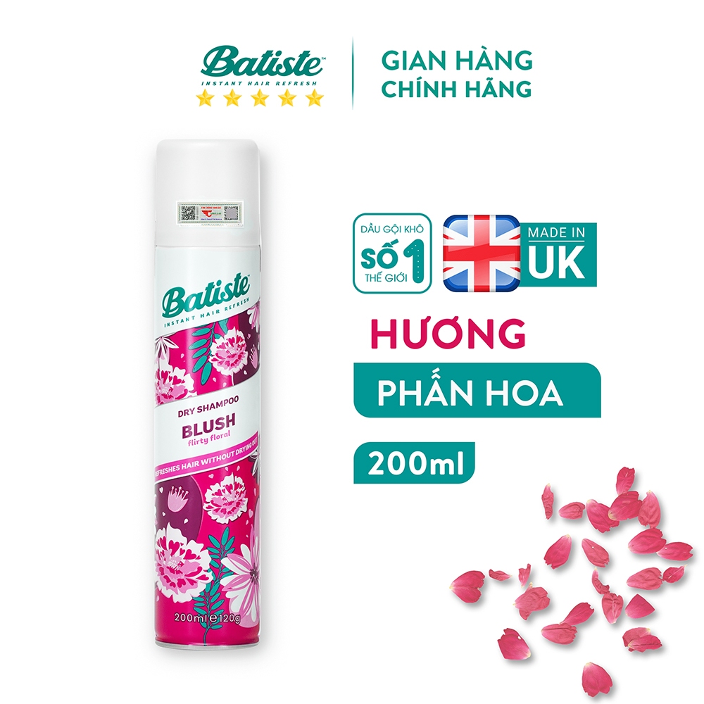 Ảnh Dầu Gội Khô Batiste Hương Hoa Quyến Rũ - Batiste Dry Shampoo Floral & Flirty Blush 200ml 2