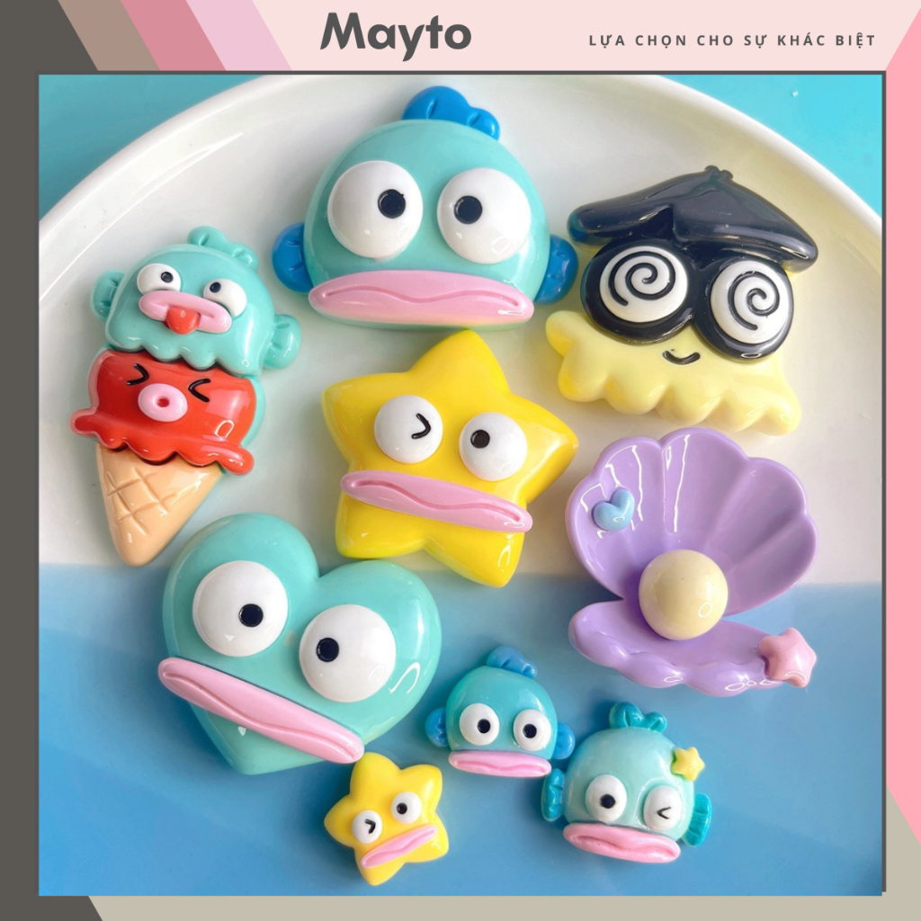 Sticker, Charm 3D chủ đề cá môi dày lớn DIY Mayto nhựa cứng gắn Dép ...