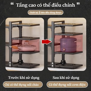 GSlife Kệ Để Xoong Nồi, Kệ Đa Năng Có Thể Điều Chỉnh, Dùng Để Trên Kệ Bếp, Gầm Bếp, Góc Bếp