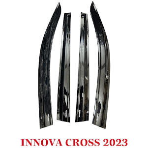 Vè che mưa xe Toyota Innova Cross 2024, Bộ vè mưa Chất liệu NHỰA ĐEN  ABS Thái Lan.