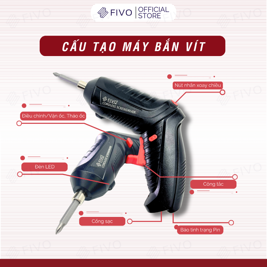 Ảnh Máy Bắn Vít Cầm Tay Không Dây FIVO OP04, Linh Động 2 Kiểu Dáng, Tặng Kèm Dây Sạc Và 1 Đầu Vít, Nhỏ Gọn Tiện Dụng 3