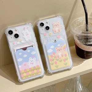 Ốp lưng iphone gấu thỏ Ốp điện thoại IP trong túi đựng thẻ ảnh iphone 7/7plus/8/8plus/x/11/12/13/14/15max/promax ct1007