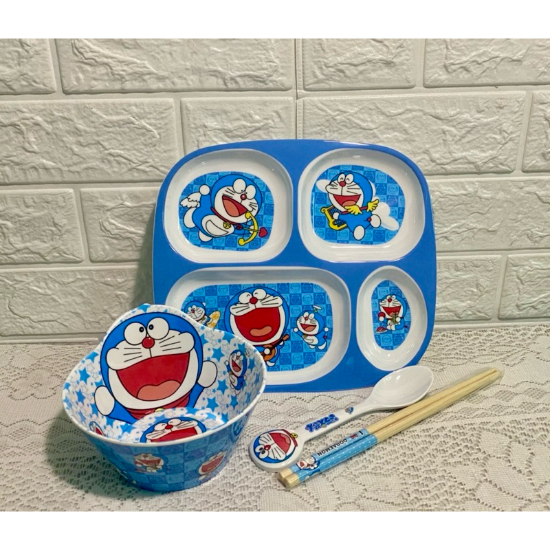 combo bát ăn dặm, khay ăn dặm doremon cao cấp cho bé | Shopee Việt Nam