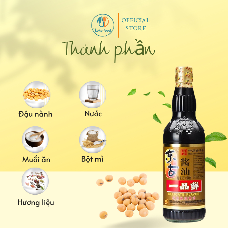 Xì Dầu Càng Cua Nhất Phẩm Tiên 500ml - Nước Tương Thượng Hạng, Đậm Đà, Chấm Là Mê, Hàng Nội Địa Trung Cao Cấp Luka Food