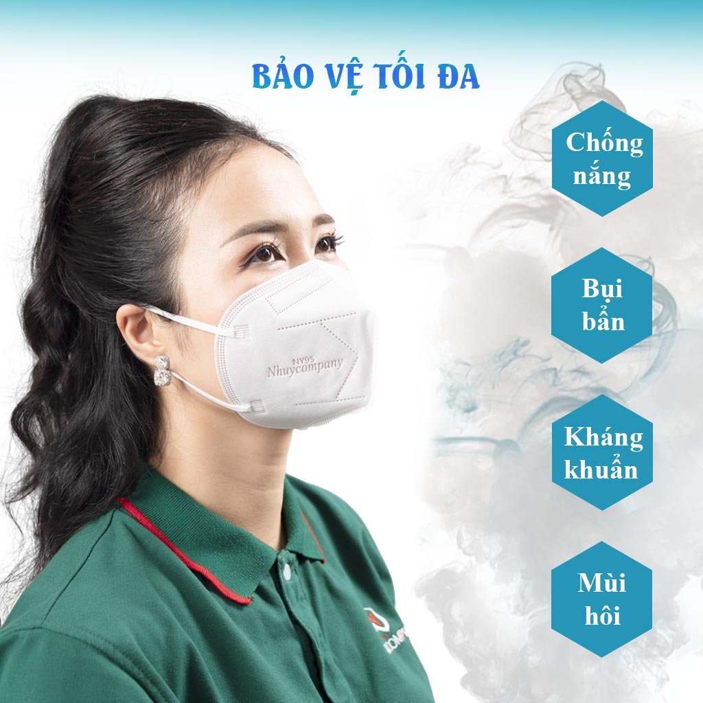 Combo 10 Khẩu trang N95 Như Ý, không xù lông, không bí thở, không đau tai