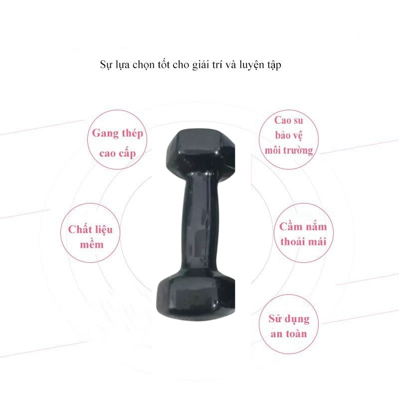 Tạ tay lõi gang bọc cao su đa năng cầm tập tay, gym thể thao tại nhà 1kg 2kg 3kg 4kg 5kg nam nữ chống trơn xước vỡ sàn