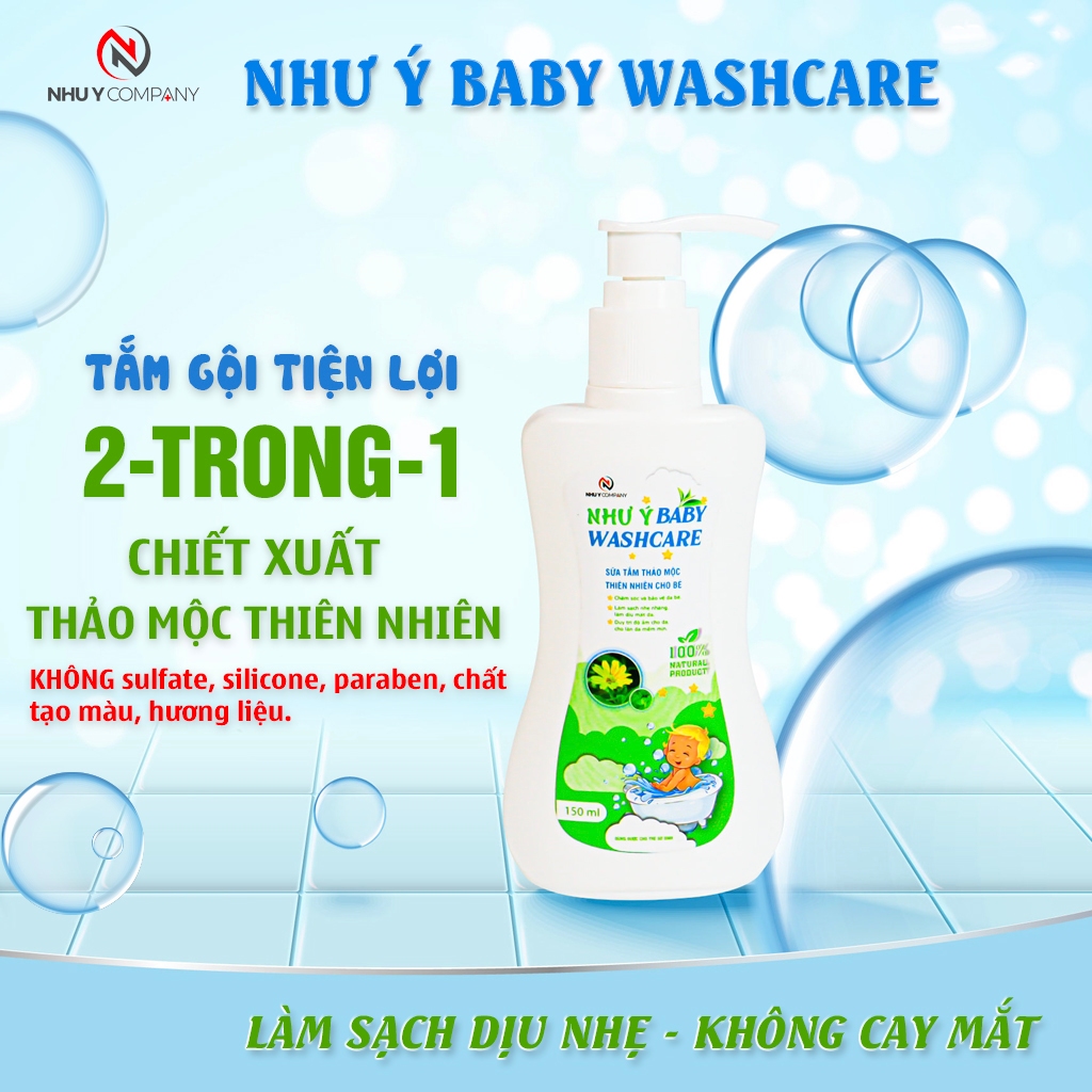 Combo 2 chai sữa tắm gội Như Ý Baby Washcare 150ml