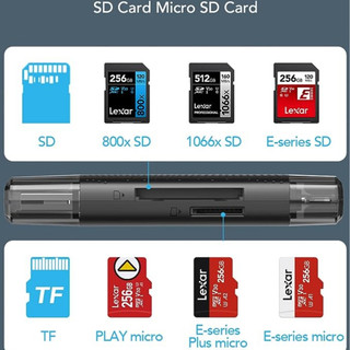 Đầu đọc thẻ nhớ Lexar RW310 2 khe thẻ SD/ MicroSD USB 3.2 Type-C và Type-A, tốc độ đọc 170Mb/s, chính hãng BH 12 tháng