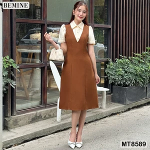 Đầm thiết kế công sở phối tay ngắn BEMINE MT8589