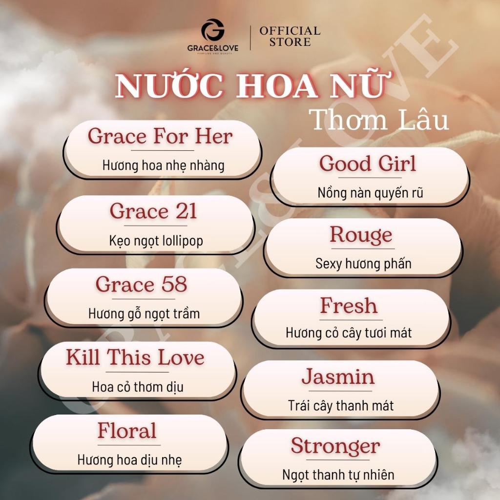 Nước hoa nữ thơm lâu chính hãng Grace And Love tinh dầu nước hoa nữ dầu thơm nam nữ lưu hương 24h sử dụng cho body